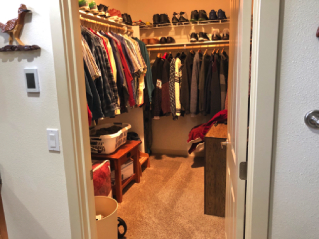 Master Bedroom has big Walk-in Closet
and added high shelving